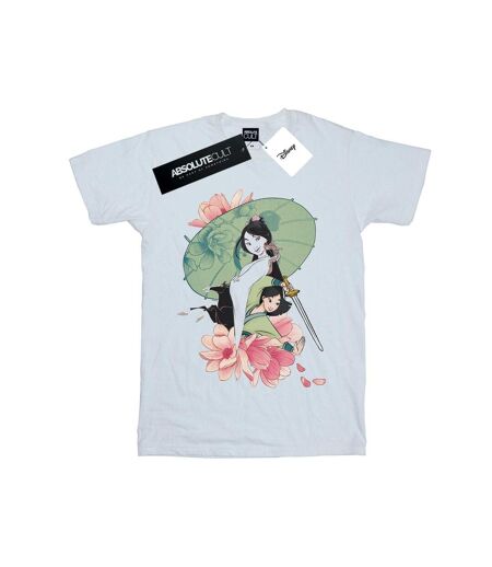 Disney Femme/Les femmes Mulan Magnolia Collage Coton Boyfriend T-Shirt (Blanc) - UTBI49675