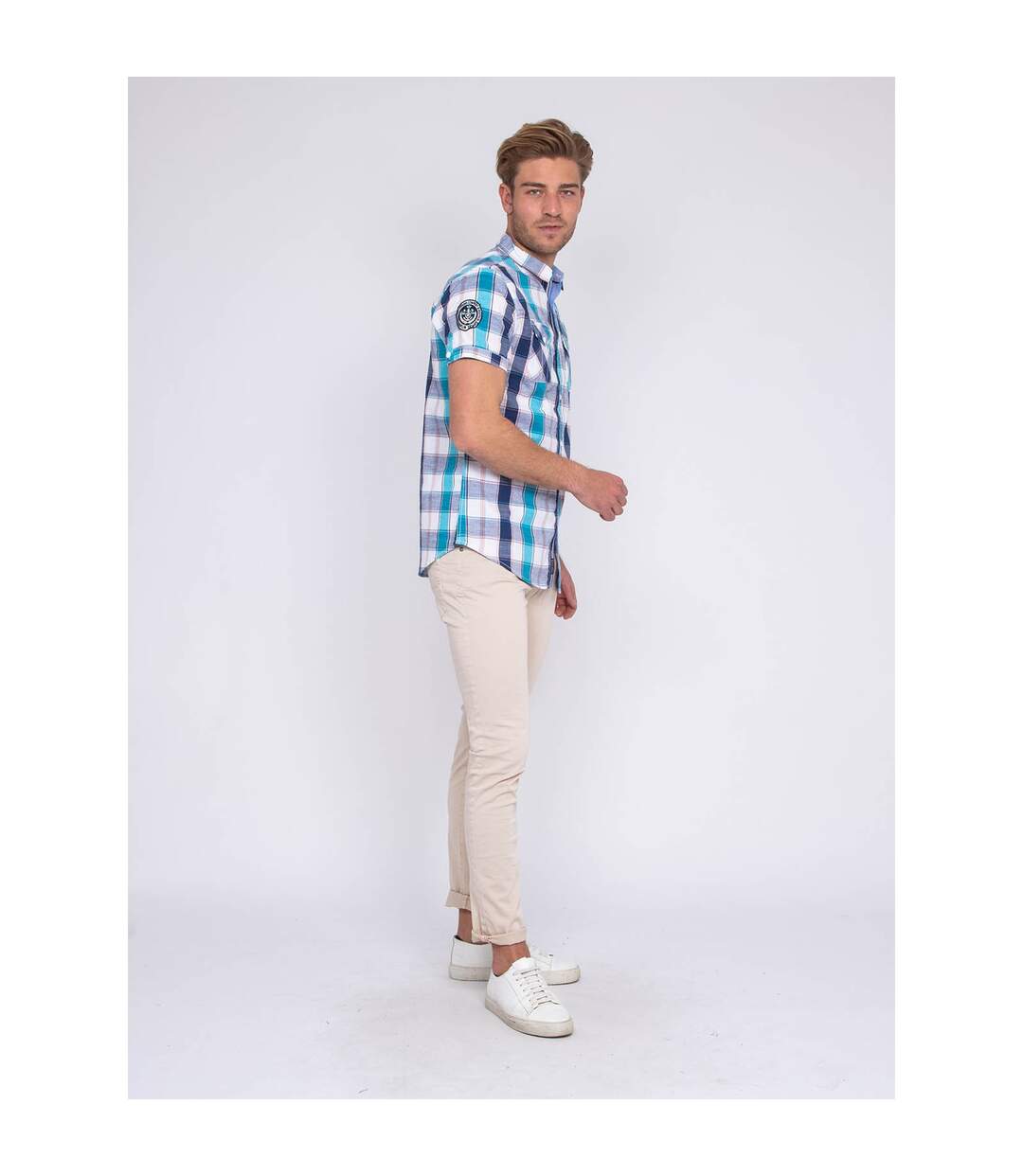 Chemise manches courtes carreaux DOSANGE-4