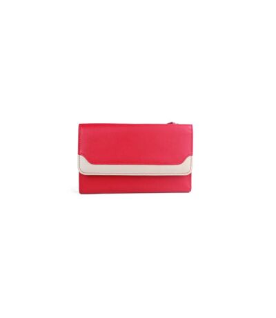 Nova contrast panel leather coin purse one size watermelon/ivory Eastern Counties Leather