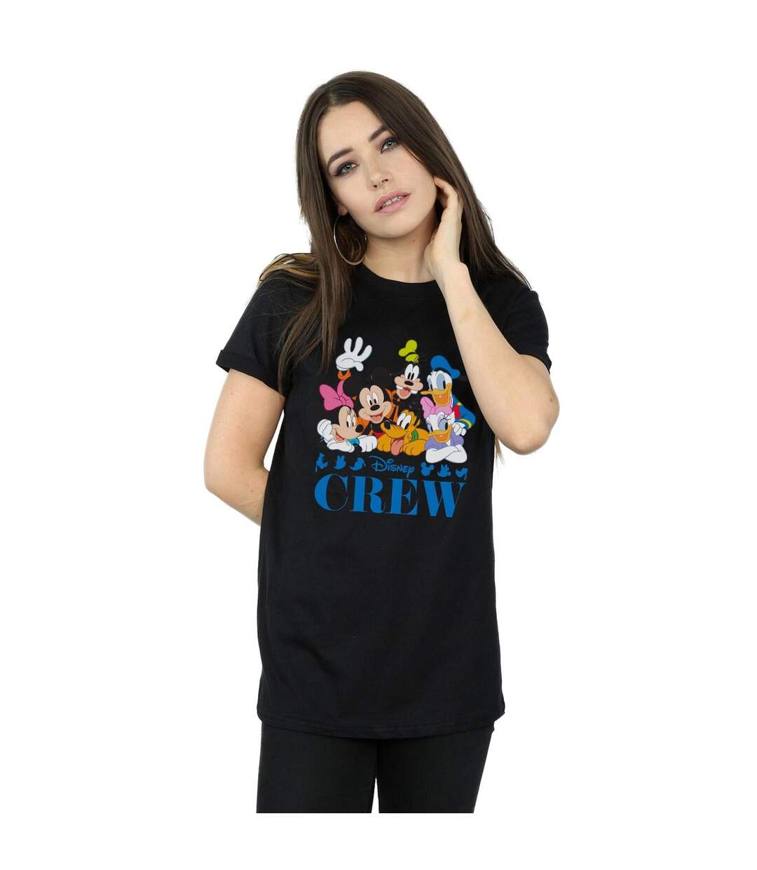 Disney Womens/Ladies Mickey Mouse Disney Friends Cotton Boyfriend T-Shirt (Noir) - UTBI37109-2