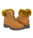 Women's round toe velvet effect flat ankle boots FLTMR4SUE10