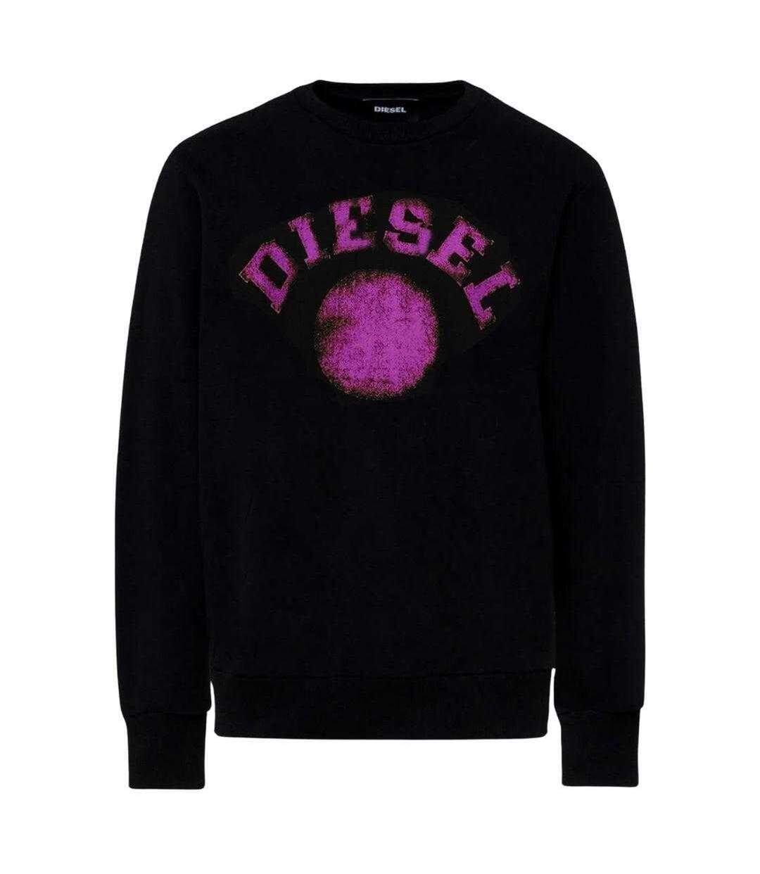 Sweat Motif/style Pois Délavé Homme Noir Diesel-2