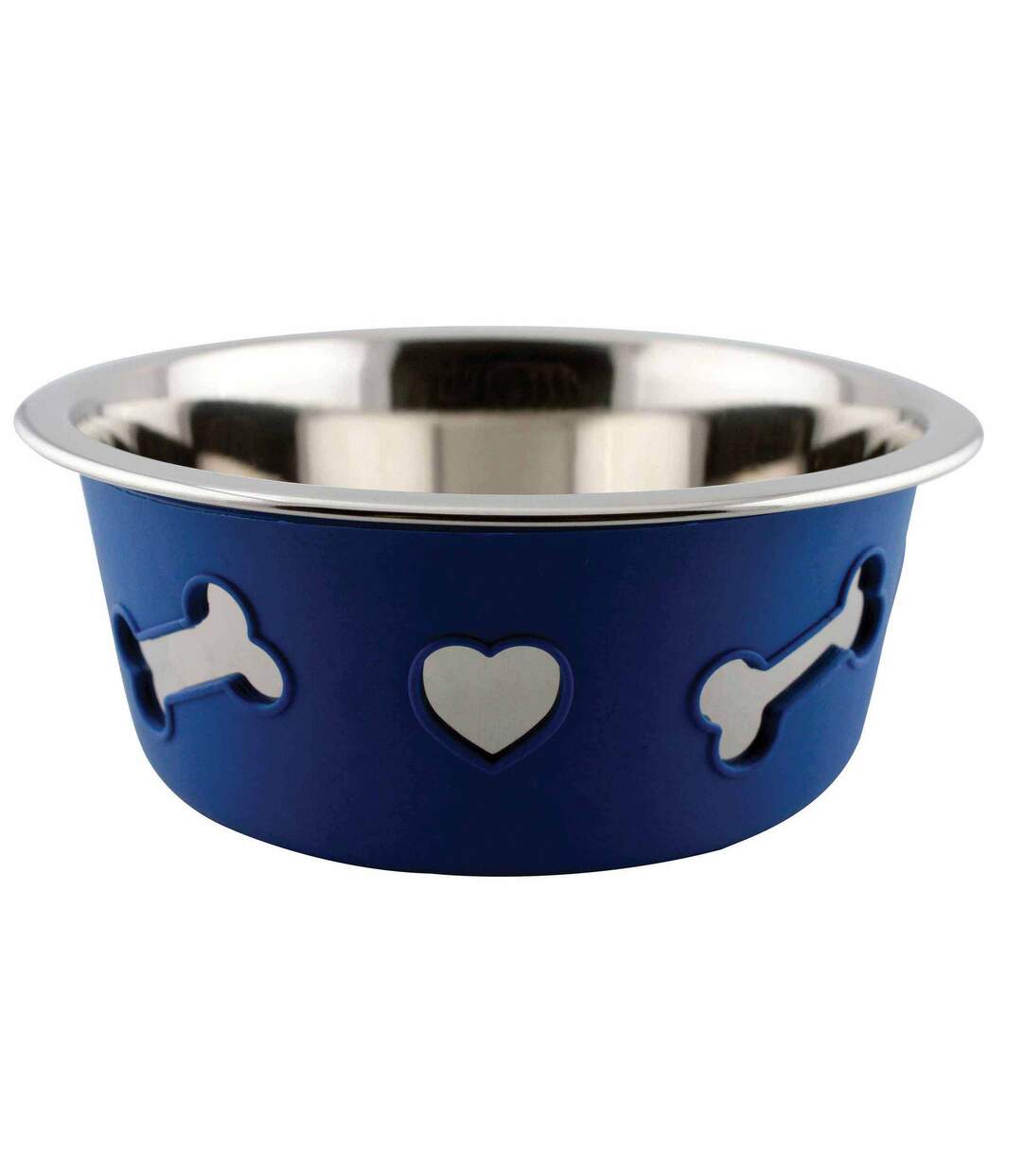 Weatherbeeta Non-slip Stainless Steel Bone Dog Bowl (21cm) (Blue) - UTWB1329-1