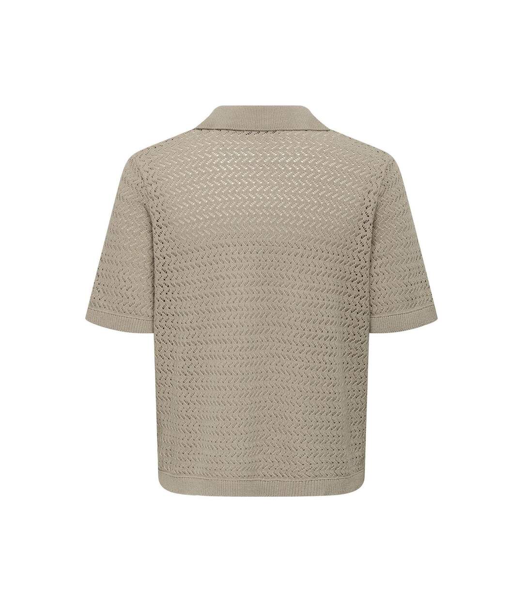 Mens Knitted Short-sleeved Polo Shirt String Only-2