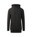 Womens/ladies hoodie dress jet black Awdis