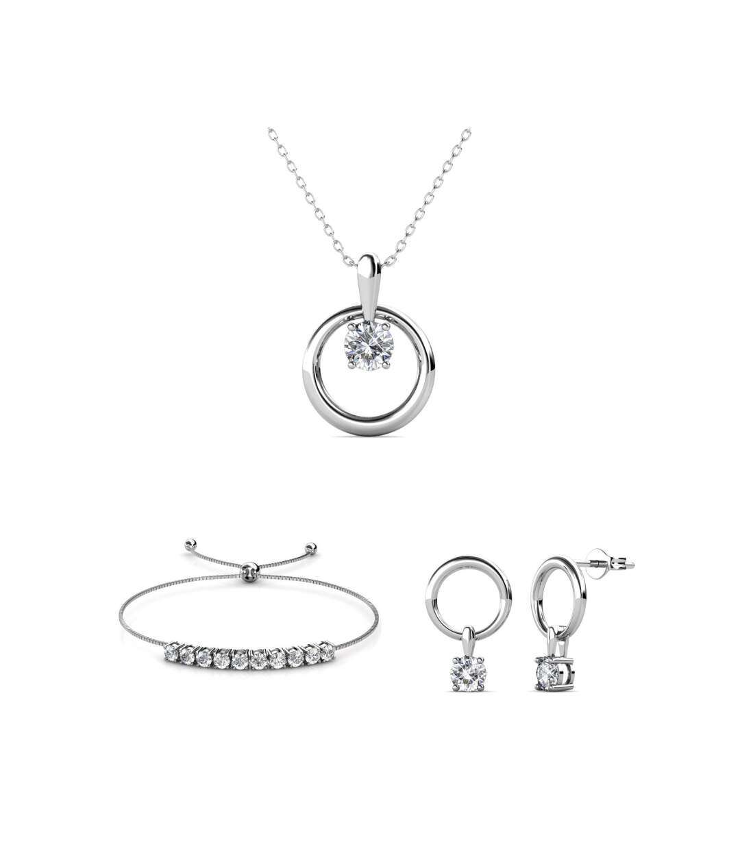 Parures Mia Octavia, Cristal d'Autriche, Zircon Blanc-1