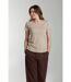 Tee shirt col rond manches courtes femme Marine Taupe Clair | Gerard Pasquier-3