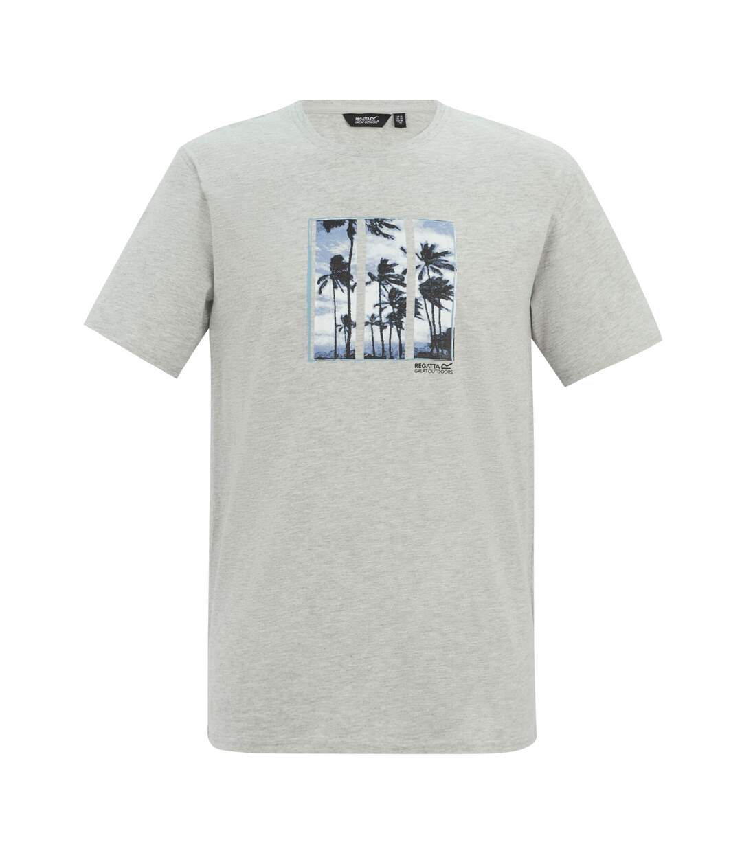 T-shirt Motif/style Palmier Cline Homme Gris Chiné Regatta-2