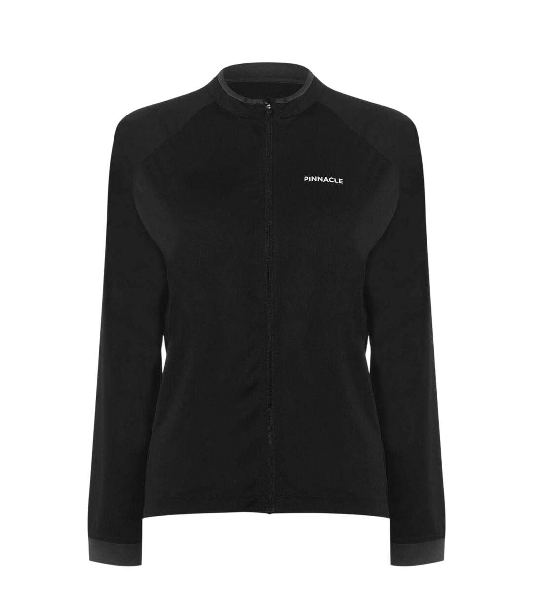 Womens/ladies Logo Long-sleeved Cycling Jersey Black Pinnacle-2