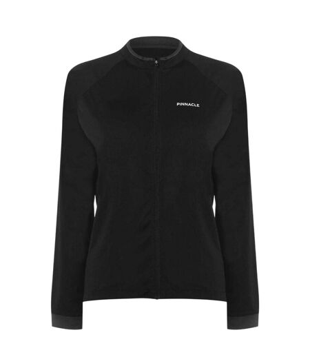 Womens/ladies Logo Long-sleeved Cycling Jersey Black Pinnacle
