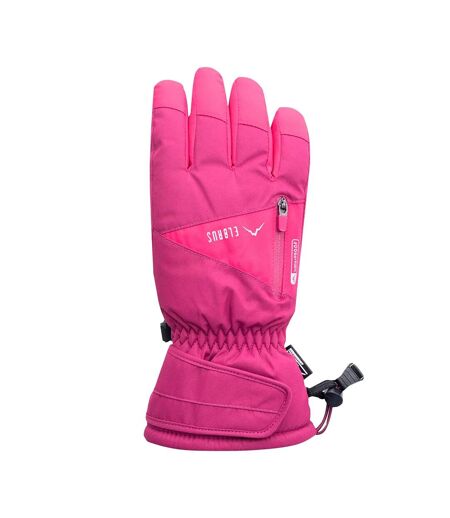 Womens/ladies Richen Ski Gloves Pink Peacock Boysenberry Elbrus