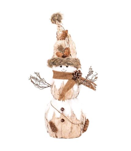 Décoration de Noël en bois bonhomme Terre sauvage - Beige