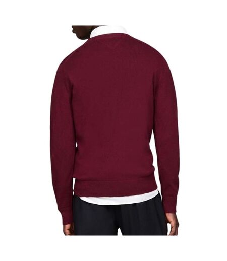 Pull bordeaux homme tommy hilfiger essential crew - l