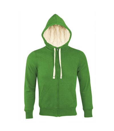 Sweat shirt capuche zippé doublé fourrure sherpa - 00584 - vert