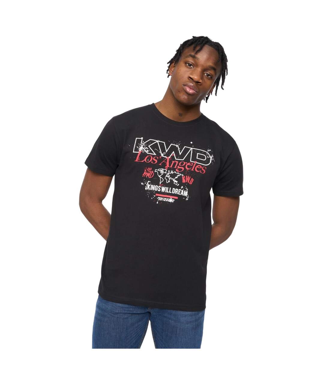 Mens Map T-shirt Black Kings Will Dream-2