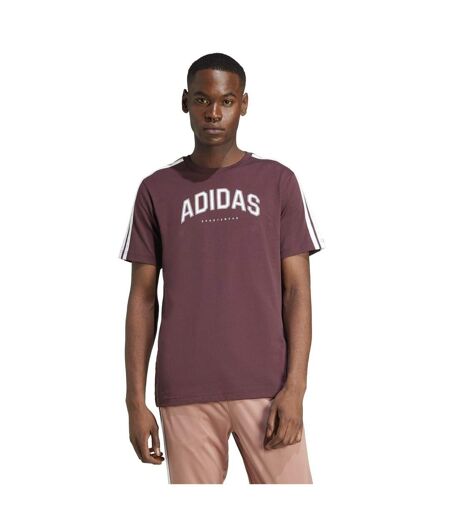T-shirt Motif/style Universitaire Linear Graphic Homme Rubis Adidas