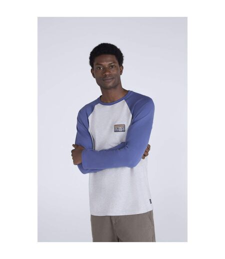 Mens Sander Organic Long-sleeved T-shirt Blue Animal