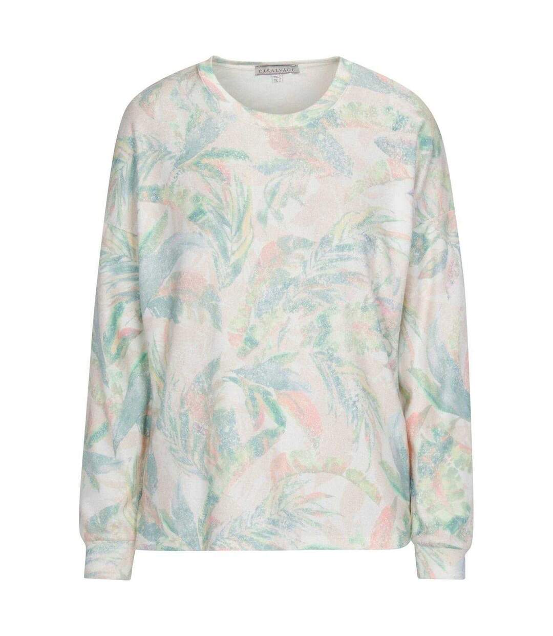 Womens/ladies Palm Print Long-sleeved T-shirt Multicoloured PJ Salvage-2