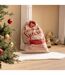 Hotte de Noël Imprimée Jute 70cm Rouge & Naturel-2