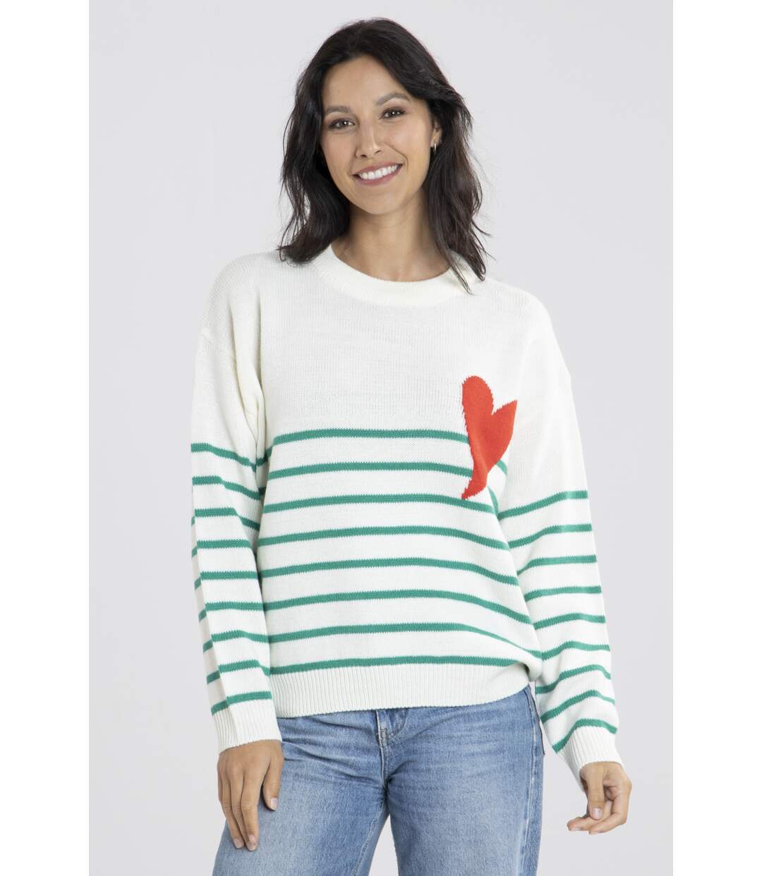 Pull Marif Blanc/Vert-2