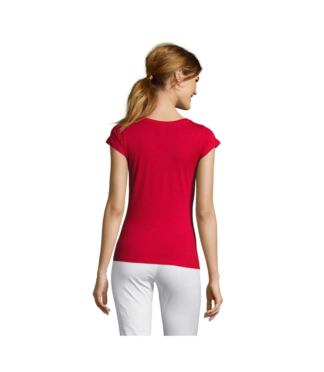 T-shirt Moon Femme Rouge SOLS-3
