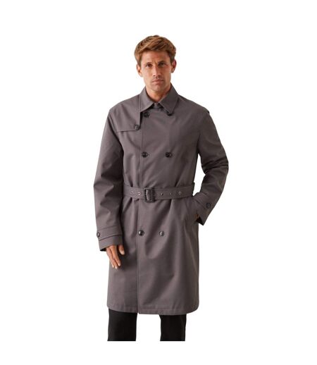 Burton Mens Double-Breasted Trench Coat (Gray)