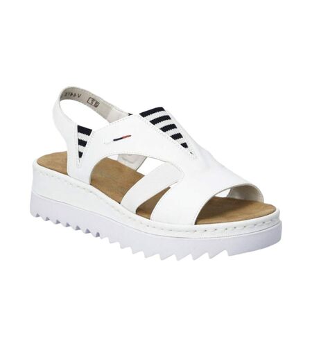Sandales Style Rayures Contrastées Femme Blanc Rieker