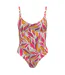 Maillot De Bain 1 Pièce Motif/style Imprimé Feuille Femme Vieux Rose Nike-1