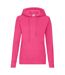 Womens/ladies Classic Hoodie Fuchsia Fruit Of The Loom-1
