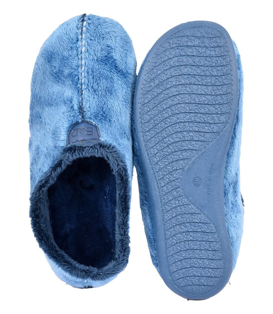 Charentaise Femme Pantoufle PREMIUM MD9981 BLEU-4