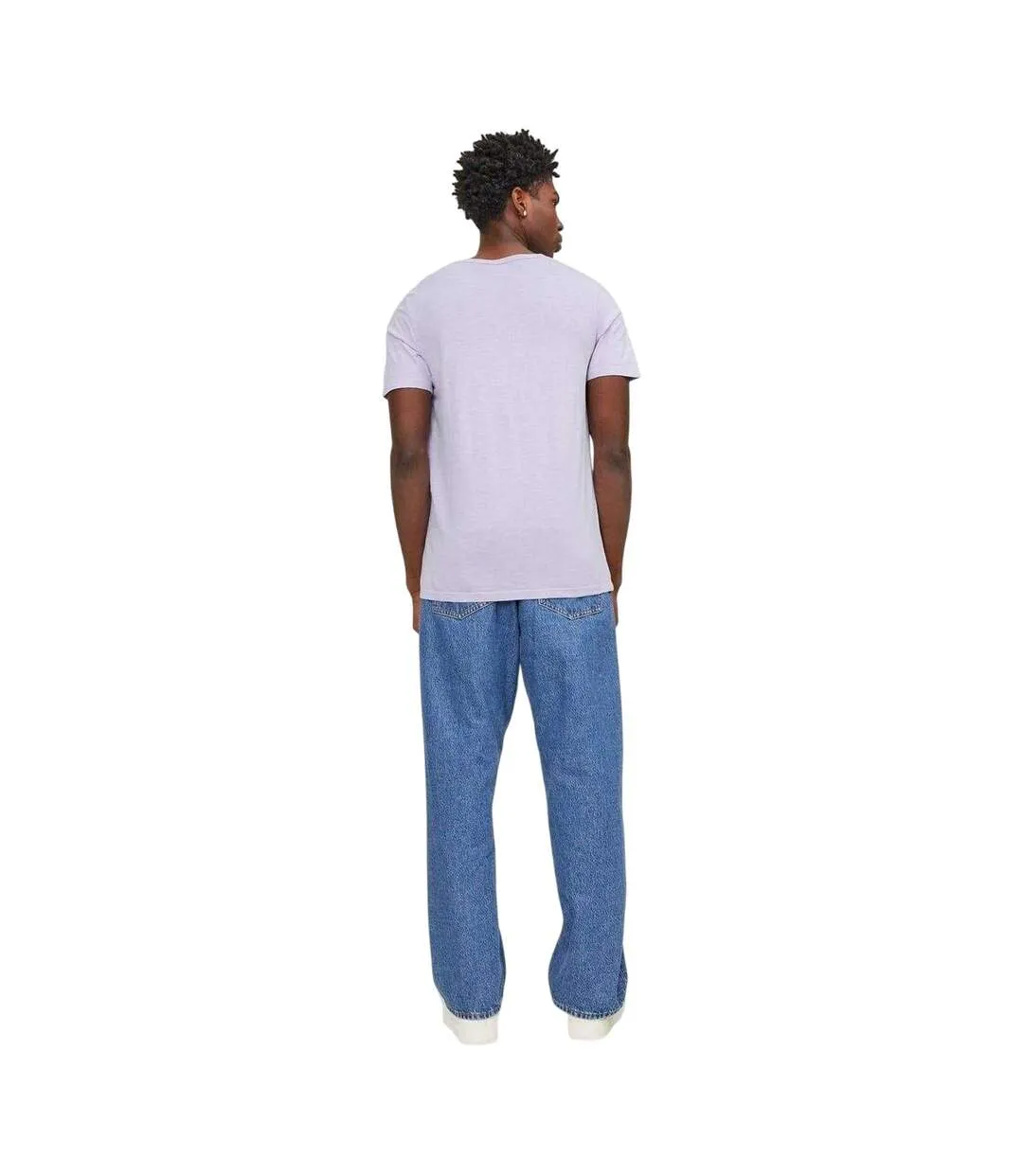 Mens Split Neck Short-sleeved T-shirt Purple Rose Jack And Jones-2