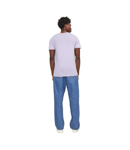 Mens Split Neck Short-sleeved T-shirt Purple Rose Jack And Jones