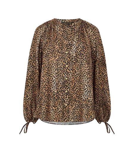 Blouse Motif/style Imprimé Léopard Femme Marron Noir Biba