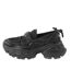 Womens/ladies Chunky Flat Loafers Black Buffalo-1