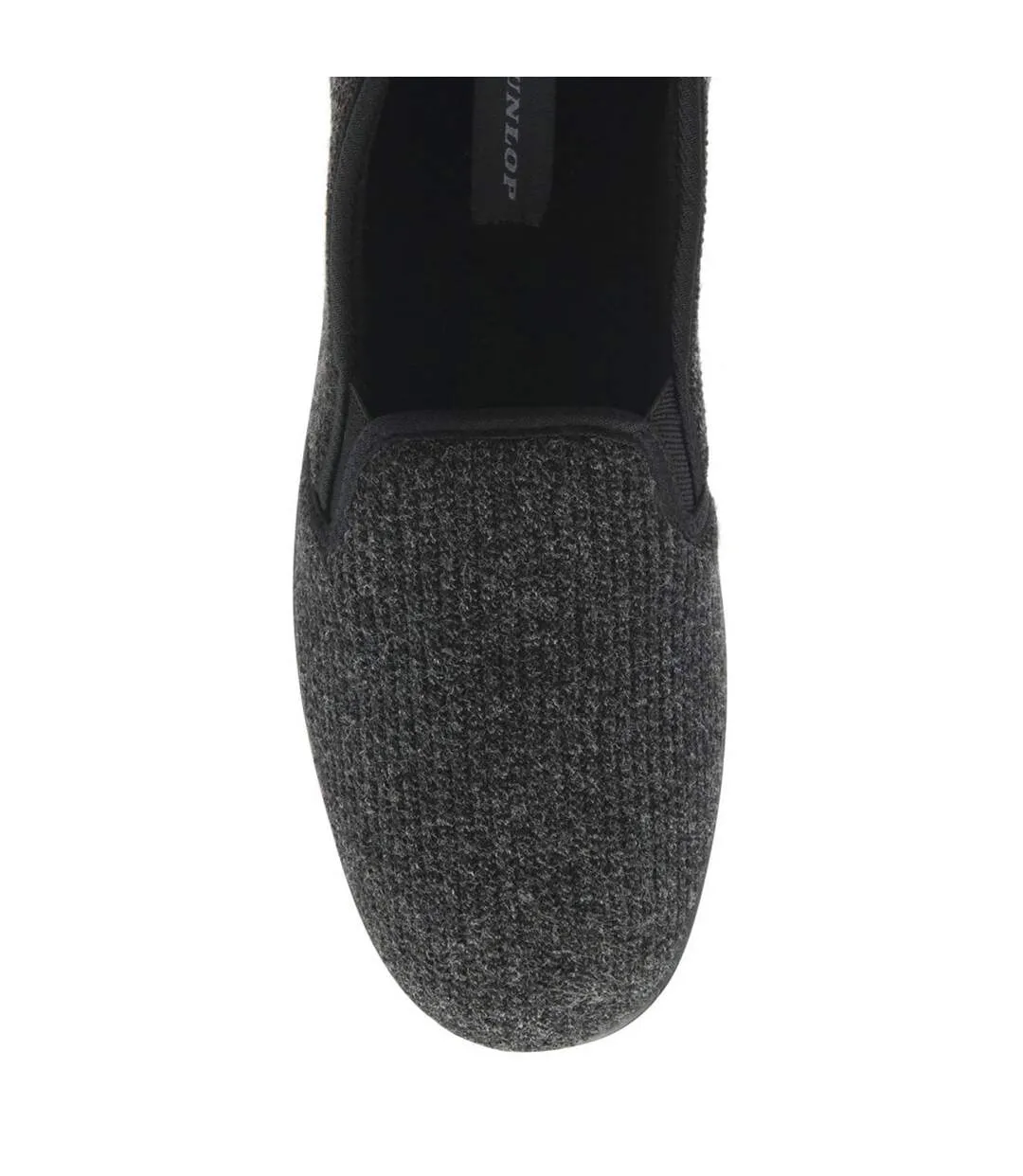 Dunlop - Chaussons homme à mémoire de forme noirs en velours côtelé-3