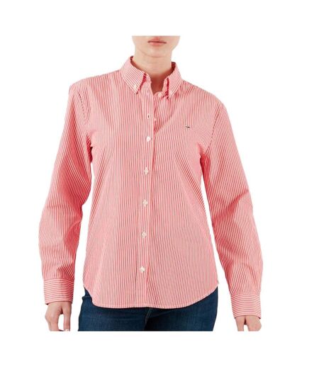 Chemise rayure rouge femme tommy hilfiger pinstripe - l