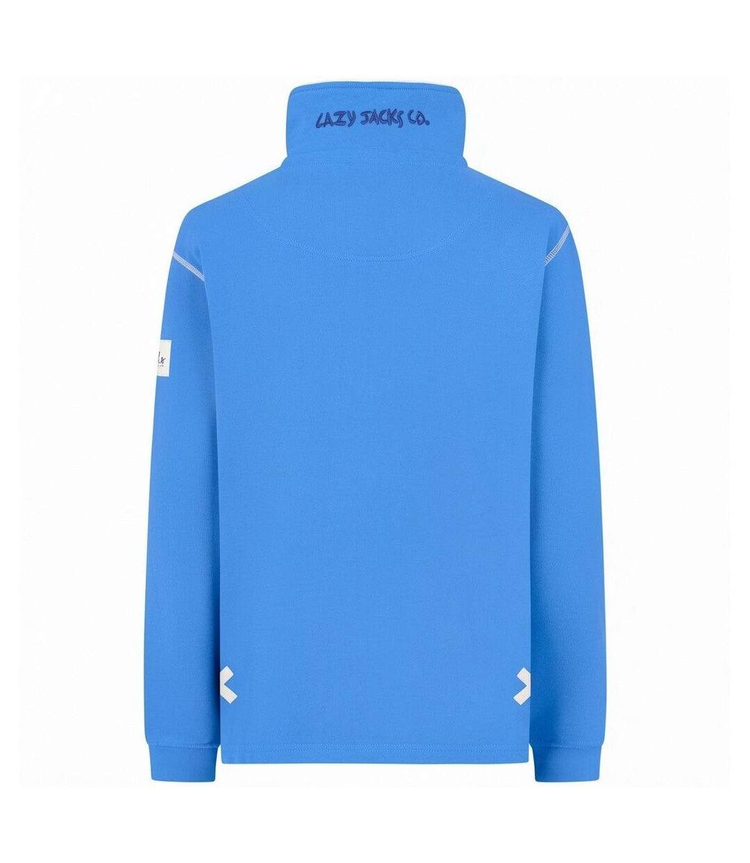 Womens/ladies Soft Touch Quarter Zip Sweatshirt Blue Lazy Jacks-2