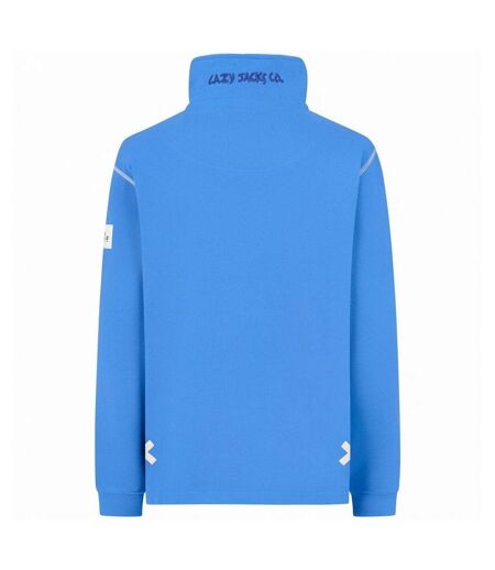 Womens/ladies Soft Touch Quarter Zip Sweatshirt Blue Lazy Jacks