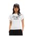 T-shirt femme moulant col rond print glitter devant Lucy Vondutch-1