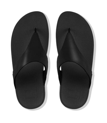 Womens/ladies Lulu Leather Platform Sandals Black FitFlop