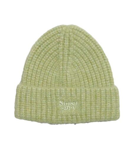 Bonnet vert femme superdry rib knit beanie