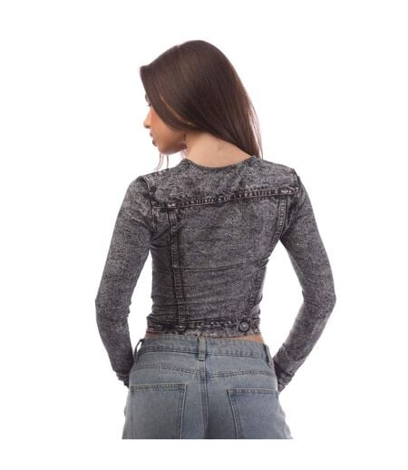 Haut Court T-clau-n1 Femme Gris Diesel
