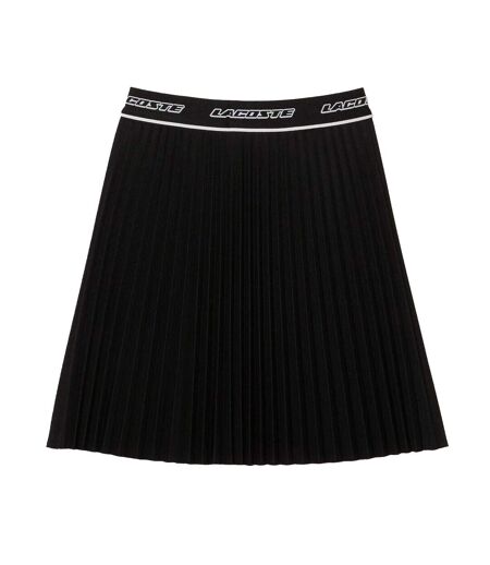 Womens/ladies Pleated Elasticated Waist Skirt Black Lacoste