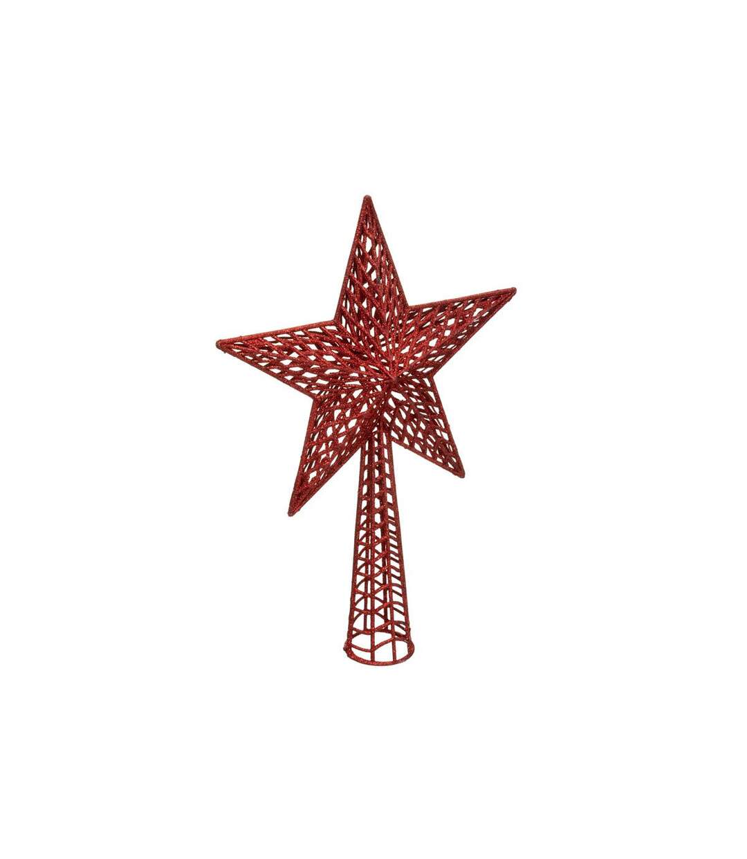 Cimier Déco Avec Paillettes Étoile 38cm Rouge-1