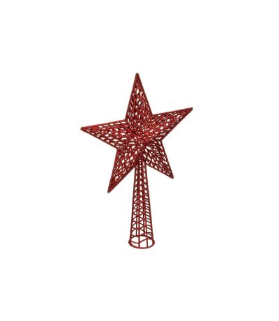 Cimier Déco Avec Paillettes Étoile 38cm Rouge