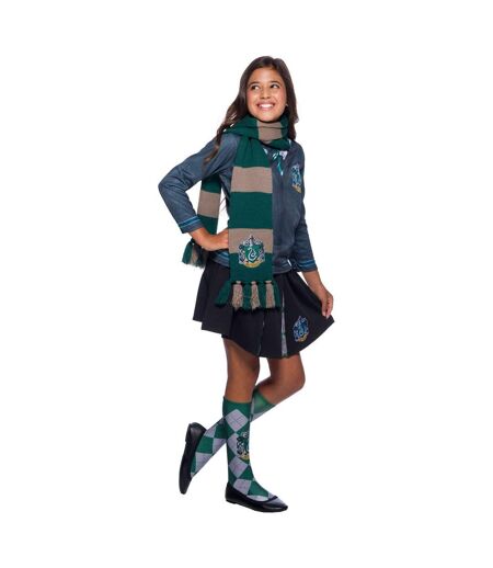 Harry Potter Deluxe Slytherin Scarf (Green/Gray) (One Size) - UTBN4755