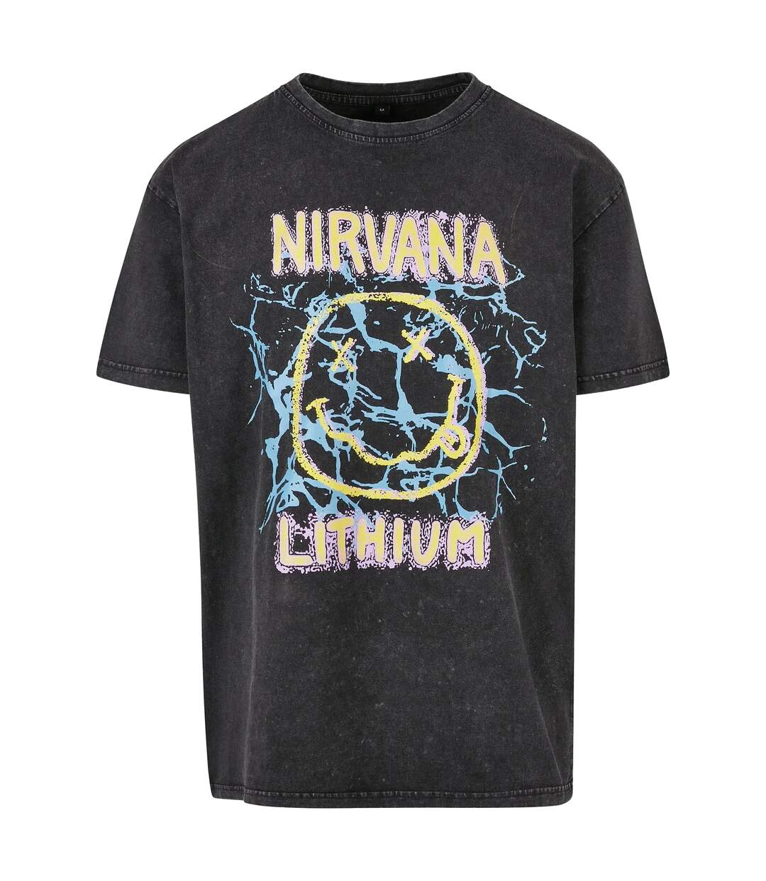 T-shirt Motif/style Nirvana Lithium Homme Noir Acide Mister Tee-2