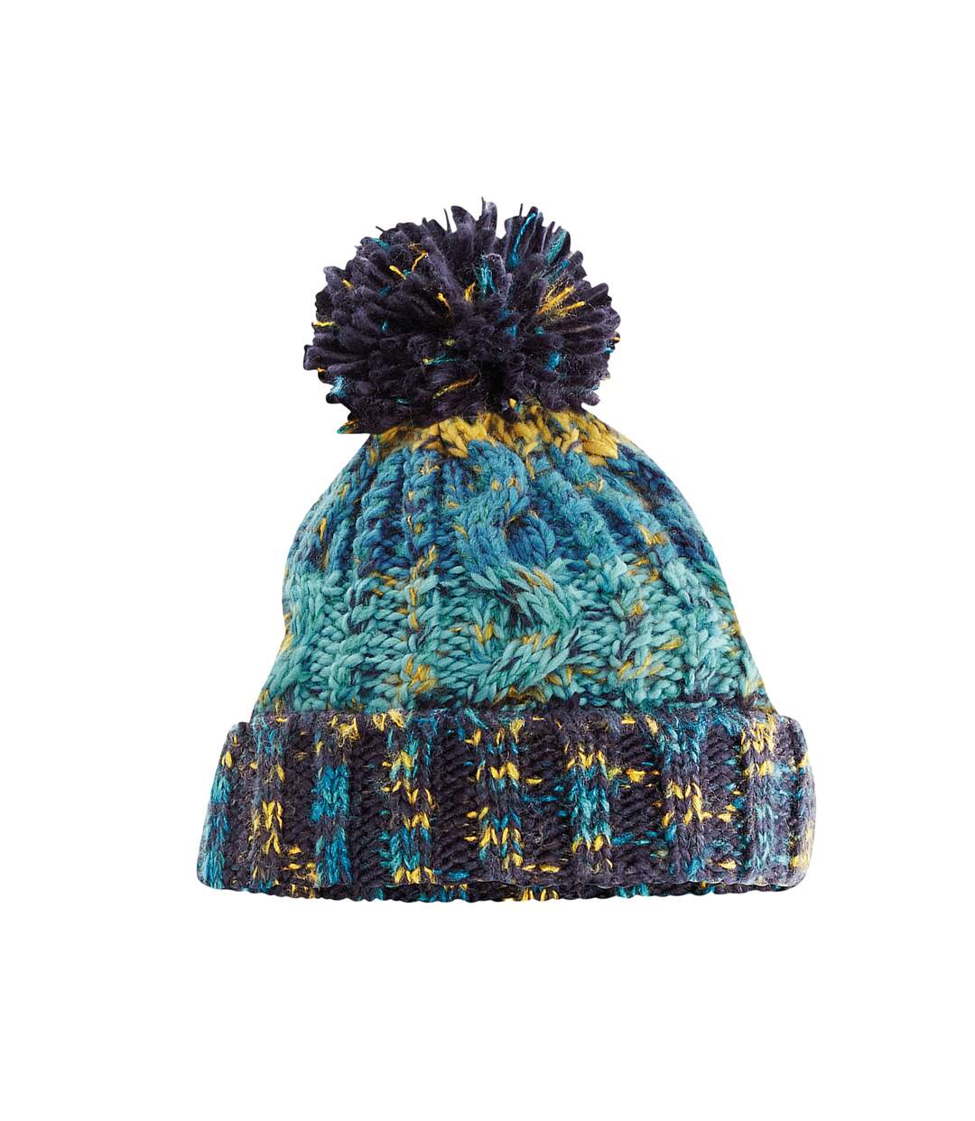 Unisex Adult Corkscrew Beanie Marina Splash Beechfield-1