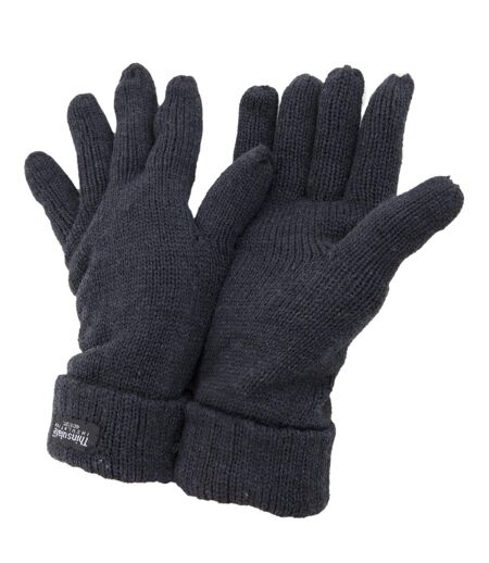 FLOSO Ladies/Womens Thinsulate Winter Knitted Gloves (3M 40g) (dark grey) - UTGL195