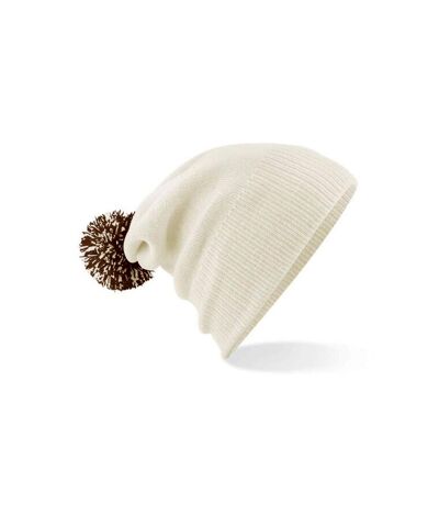 Bonnet snowstar unisexe blanc cassé / café Beechfield